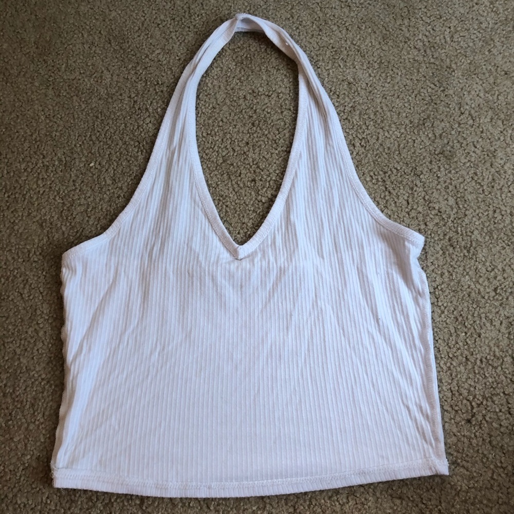 cropped white top